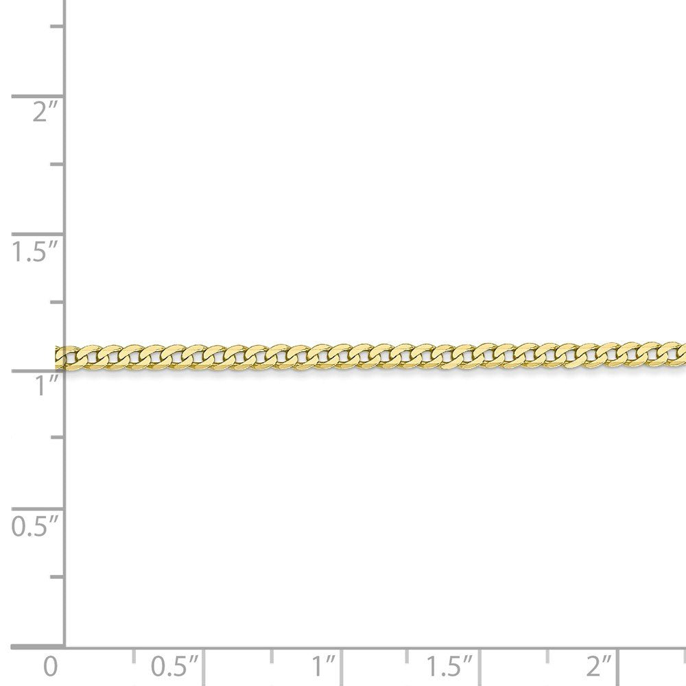 10k 2.2mm Flat Beveled Curb Chain Anklet
