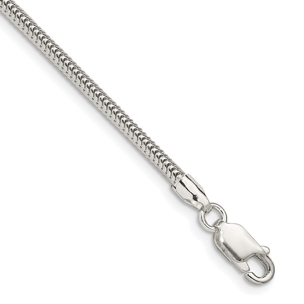 Sterling Silver 2.5mm Round Snake Chain 8 inches