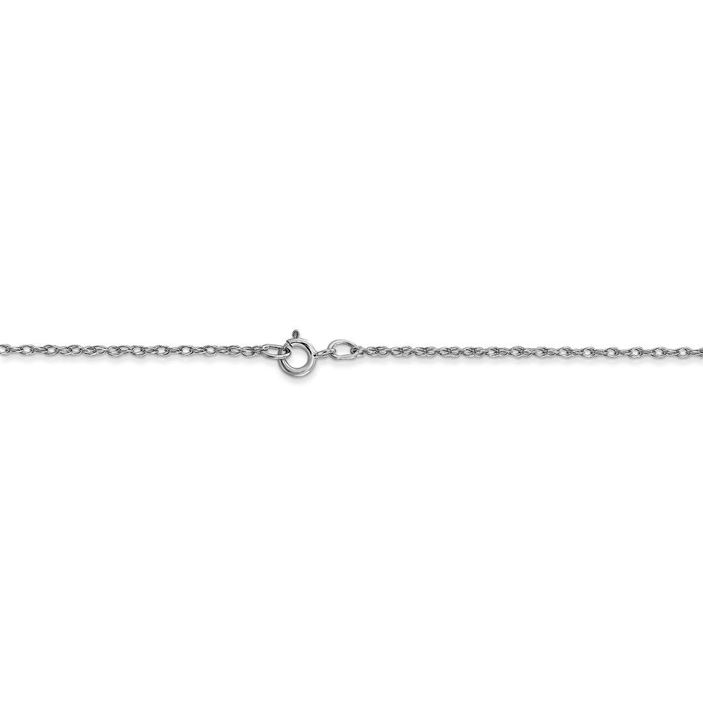 10k White Gold .7mm Carded Cable Rope Chain