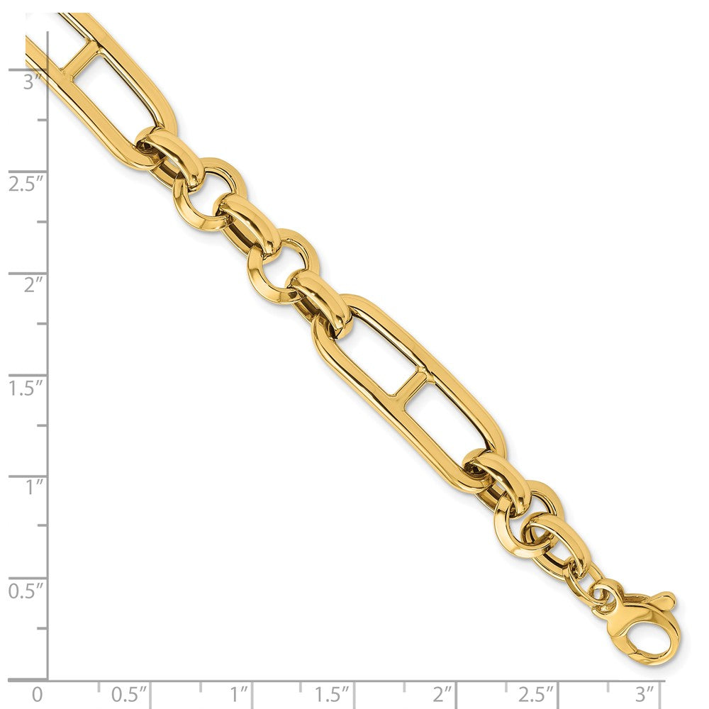 14K Polished Fancy Link Bracelet 7.5  inches