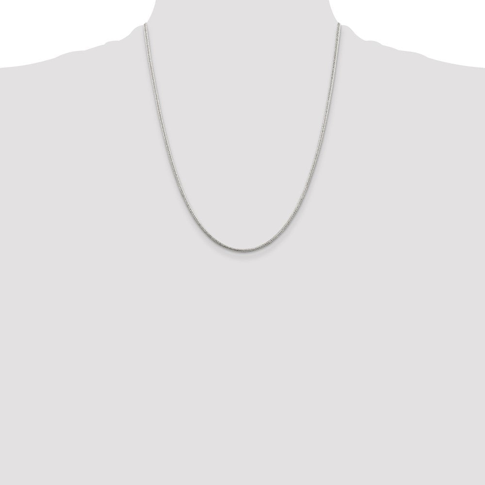 Sterling Silver 1.6mm Round Snake Chain 22 Inches