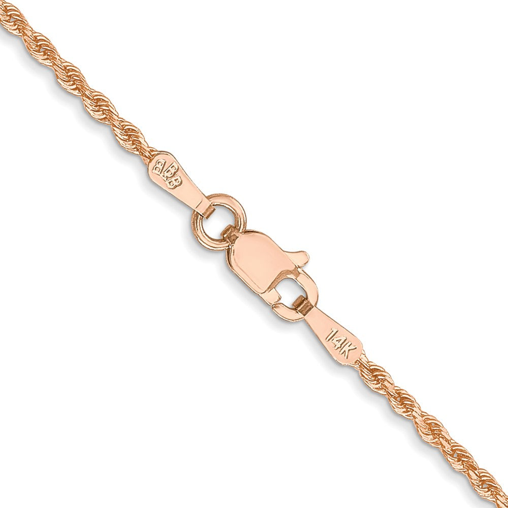14K Rose Gold 30 inch 1.5mm Diamond-cut Rope with Lobster Clasp Chain