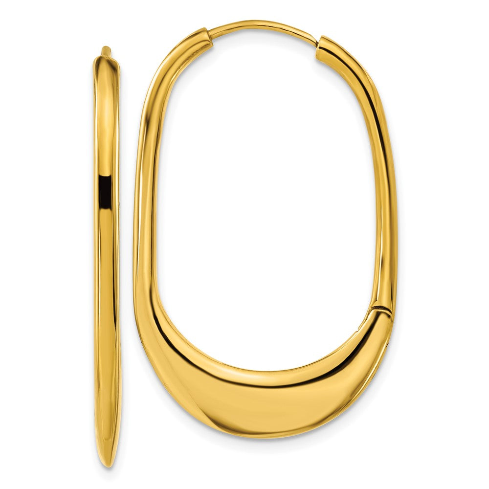 Stainless Steel Polished Yellow IP-plated Hinged Hoop Earrings