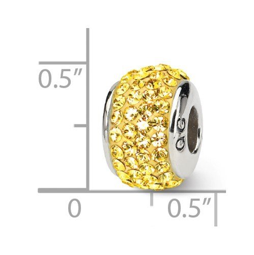 Sterling Silver Reflections November Full Yellow Preciosa Crystal Bead