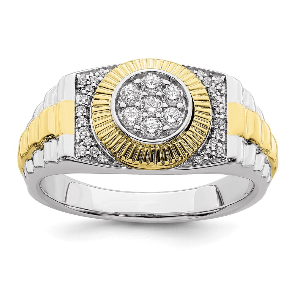 IBGoodman 10k Two-Tone 1/3 carat Lab Grown Diamond VS/SI+ G+ Complete Men's Ring