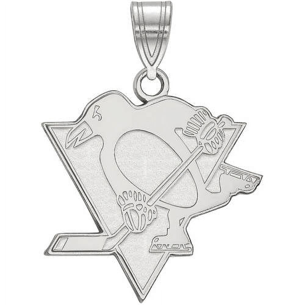 LogoArt NHL Pittsburgh Penguins Sterling Silver Large Pendant