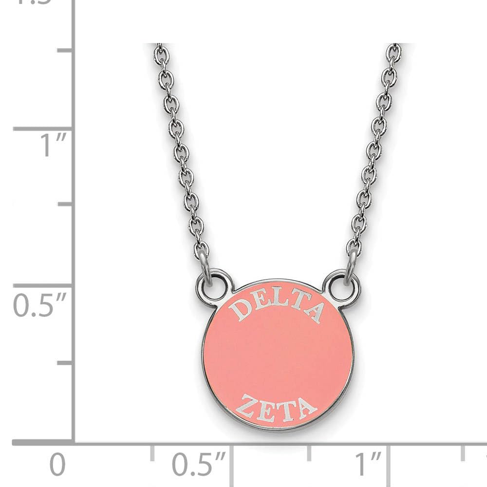 Sterling Silver 18in Official Licensed Greek Sororities Delta Zeta (??) XS Enamel Pendant w/Necklace