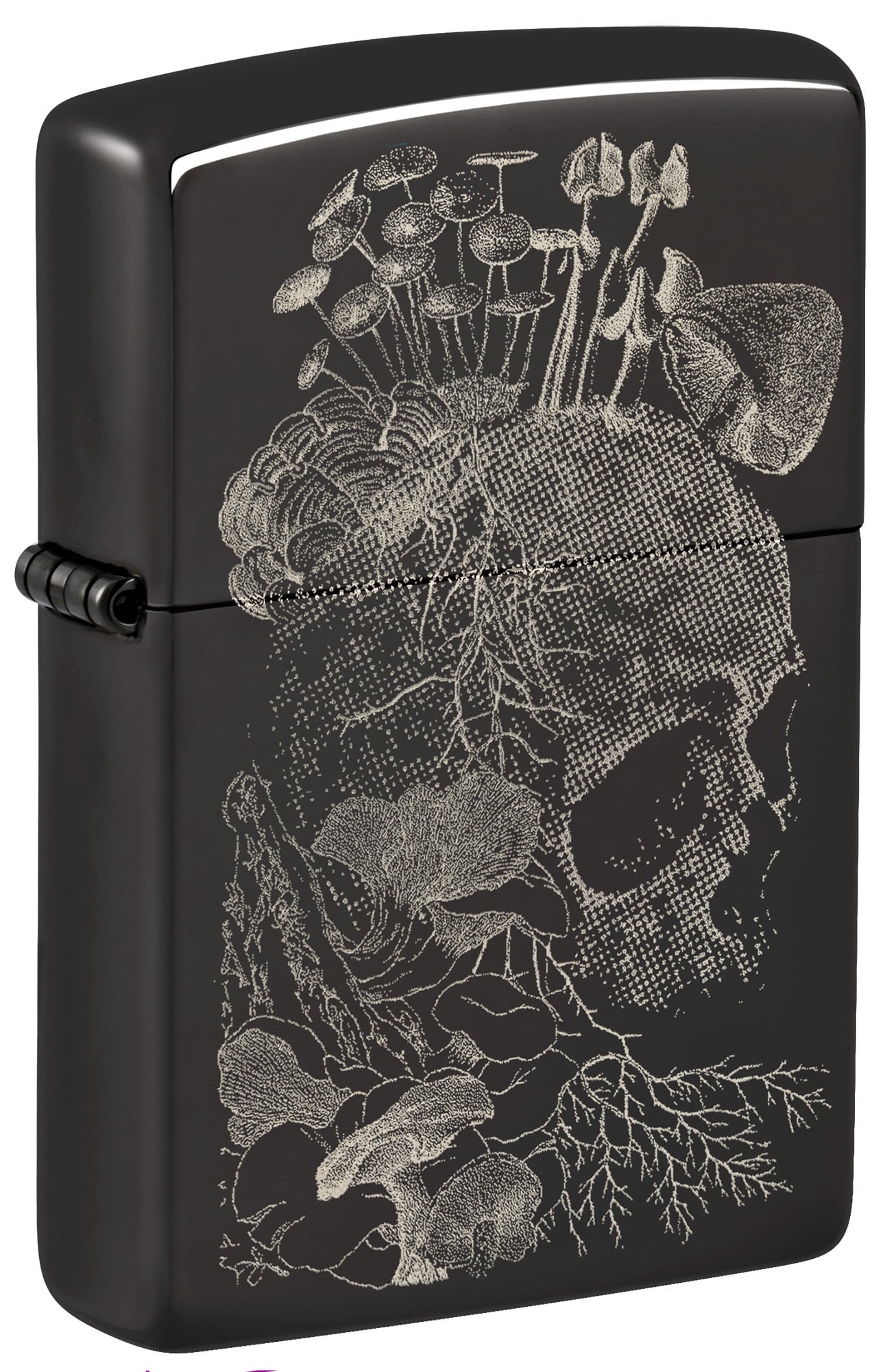 Zippo Skull Mushroom Design High Polish Black Pocket Lighter