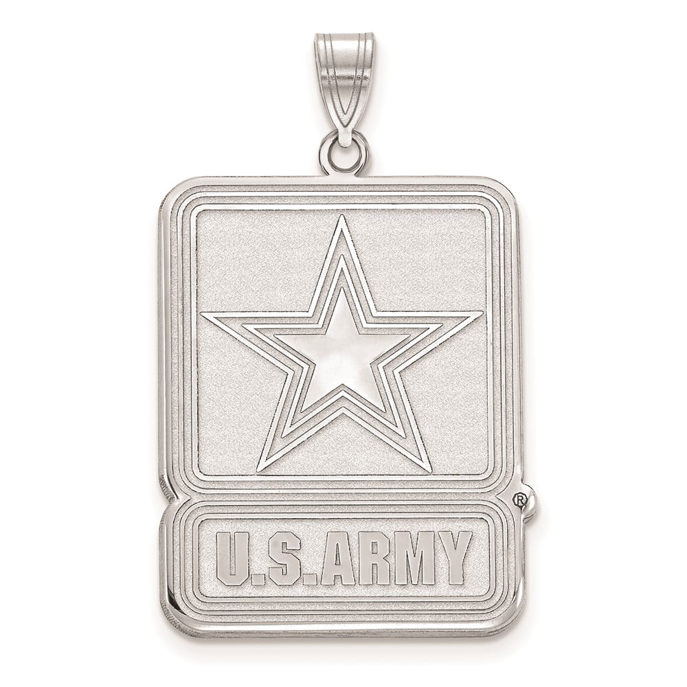 Sterling Silver Large United States Army Logo Pendant