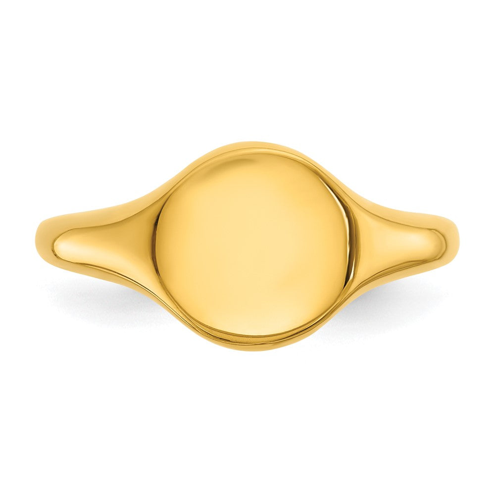 Chisel Stainless Steel Polished Yellow IP-Plated Round Disk Ring Size - 5