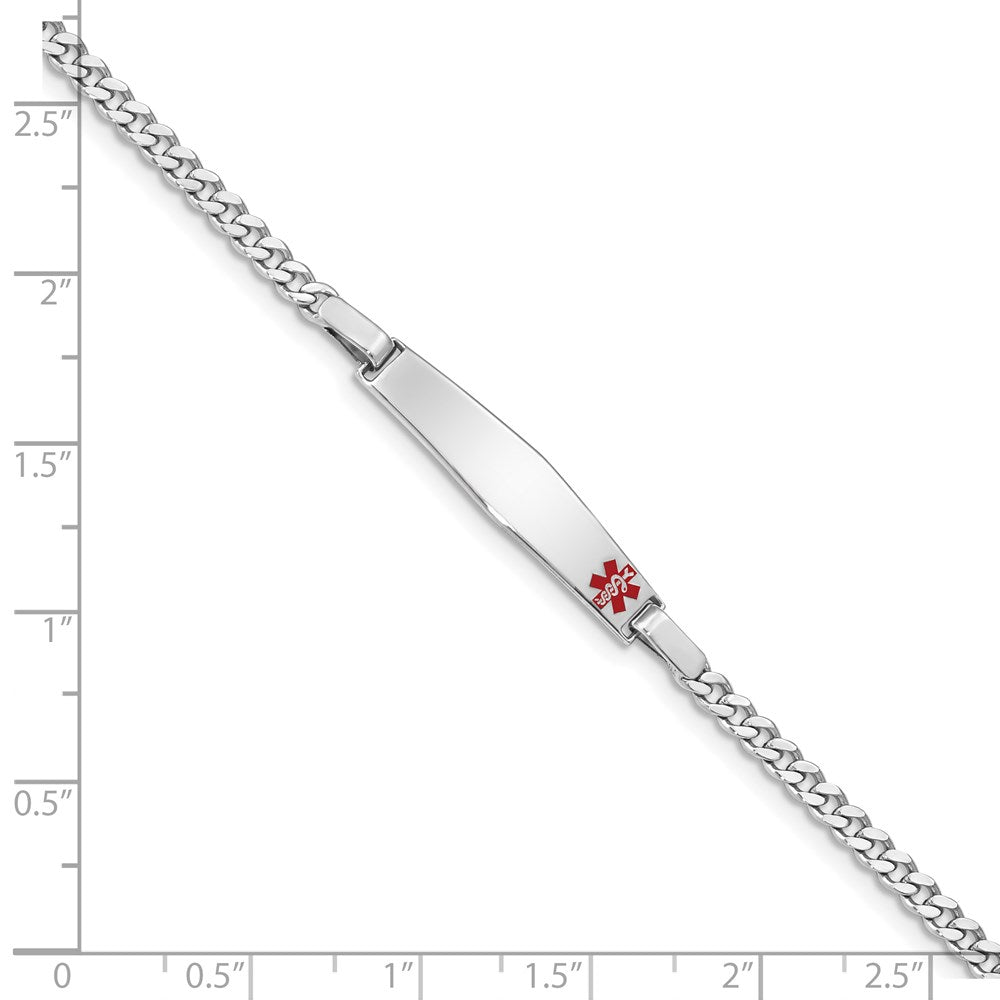 Sterling Silver Rhodium-plated Medical ID Curb Link Bracelet 8 inches