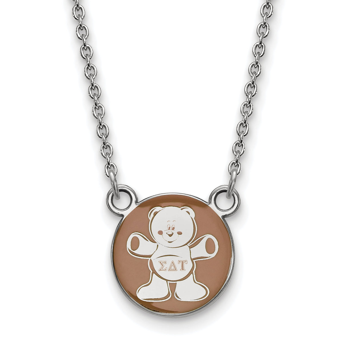 Sterling Silver 18in Official Licensed Greek Sororities Sigma Delta Tau XS Enamel Pendant w/Necklace