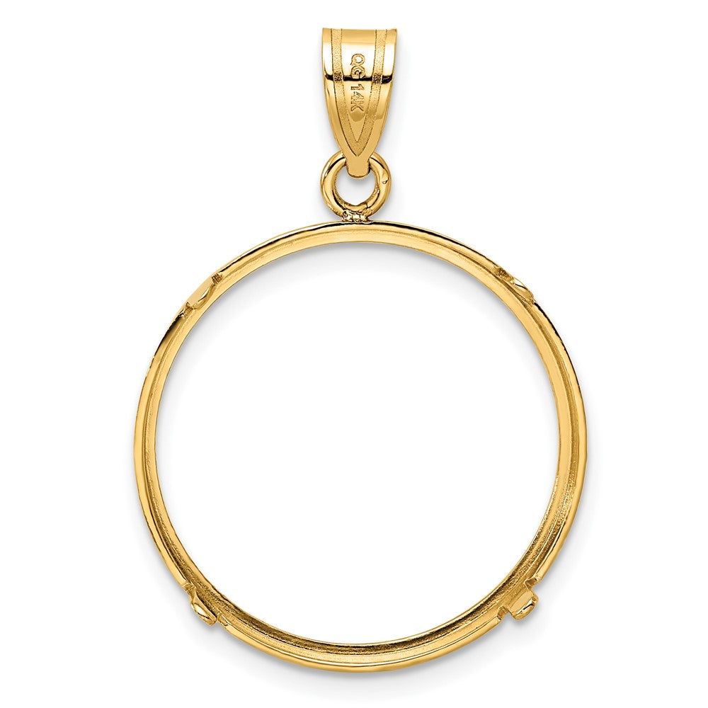 Wideband Distinguished Coin Jewelry 14k Polished 21.6mm Prong Coin Bezel Pendant