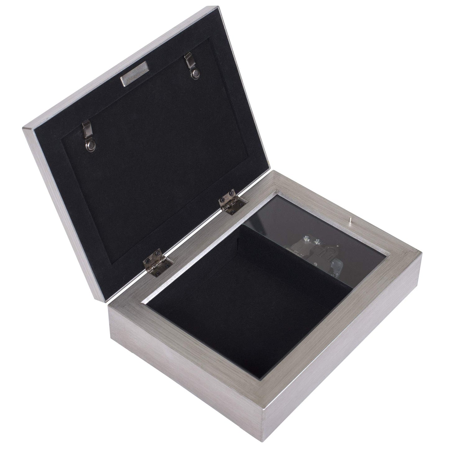 8" Silver Colored and Gray Mother's Love Themed Rectangular Music Box