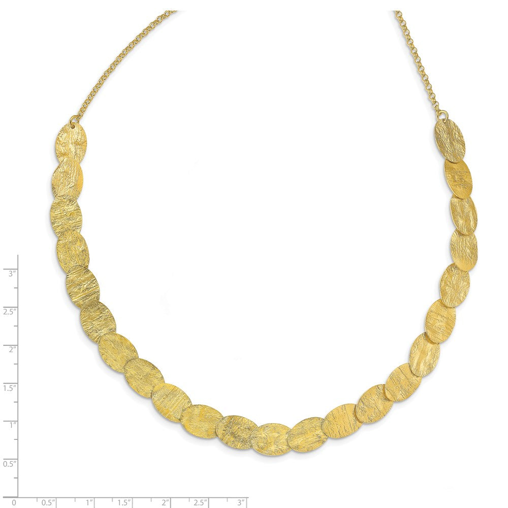 Sterling Silver Gold-tone Textured with 1.5in ext. Necklace
