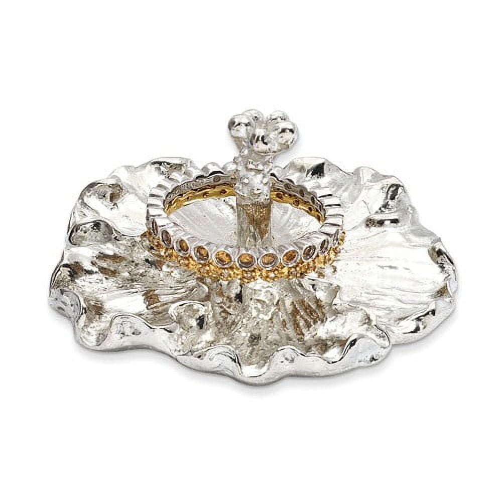 Handcrafted Tarnish-free Pewter Tiny Gardens Hibiscus Ring Holder QGM12044