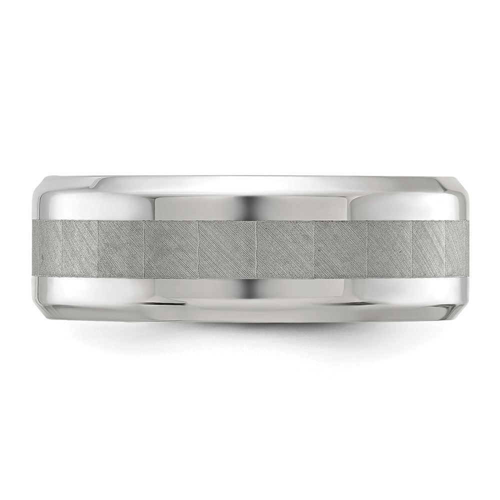 Chisel Titanium Polished with Brushed Center 8mm Band Size - 11