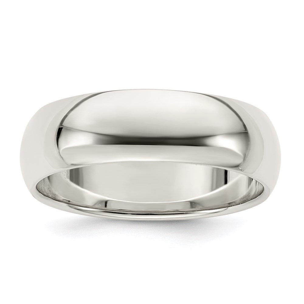 Sterling Silver 7mm Half Round Size 10 Band