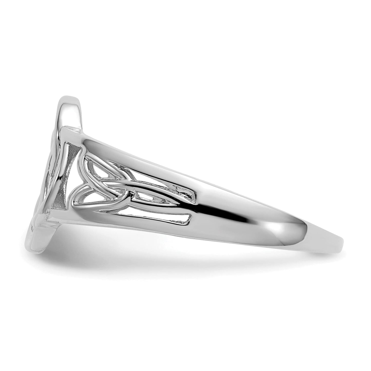 14k White Gold Ladies Celtic Knot Ring Size 7