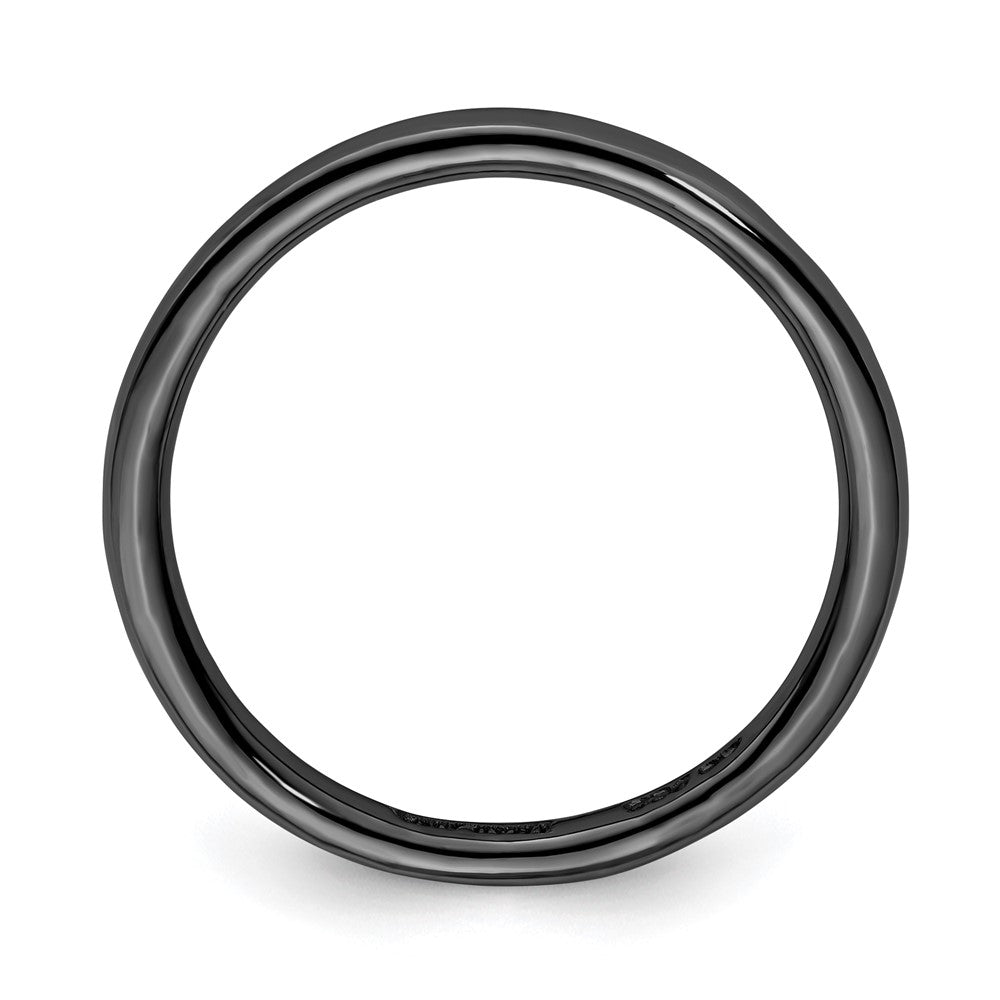 Sterling Silver Stackable Expressions Black-plated Polished Ring Size -5