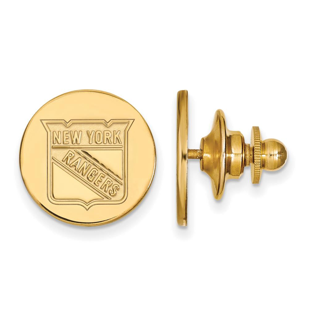 Sterling Silver 14k Yellow Gold Plated NHL New York Rangers Lapel or Tie Pin