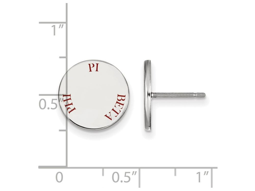 Sterling Silver Official Licensed Greek Sororities Pi Beta Phi (???) Enameled Post Earrings