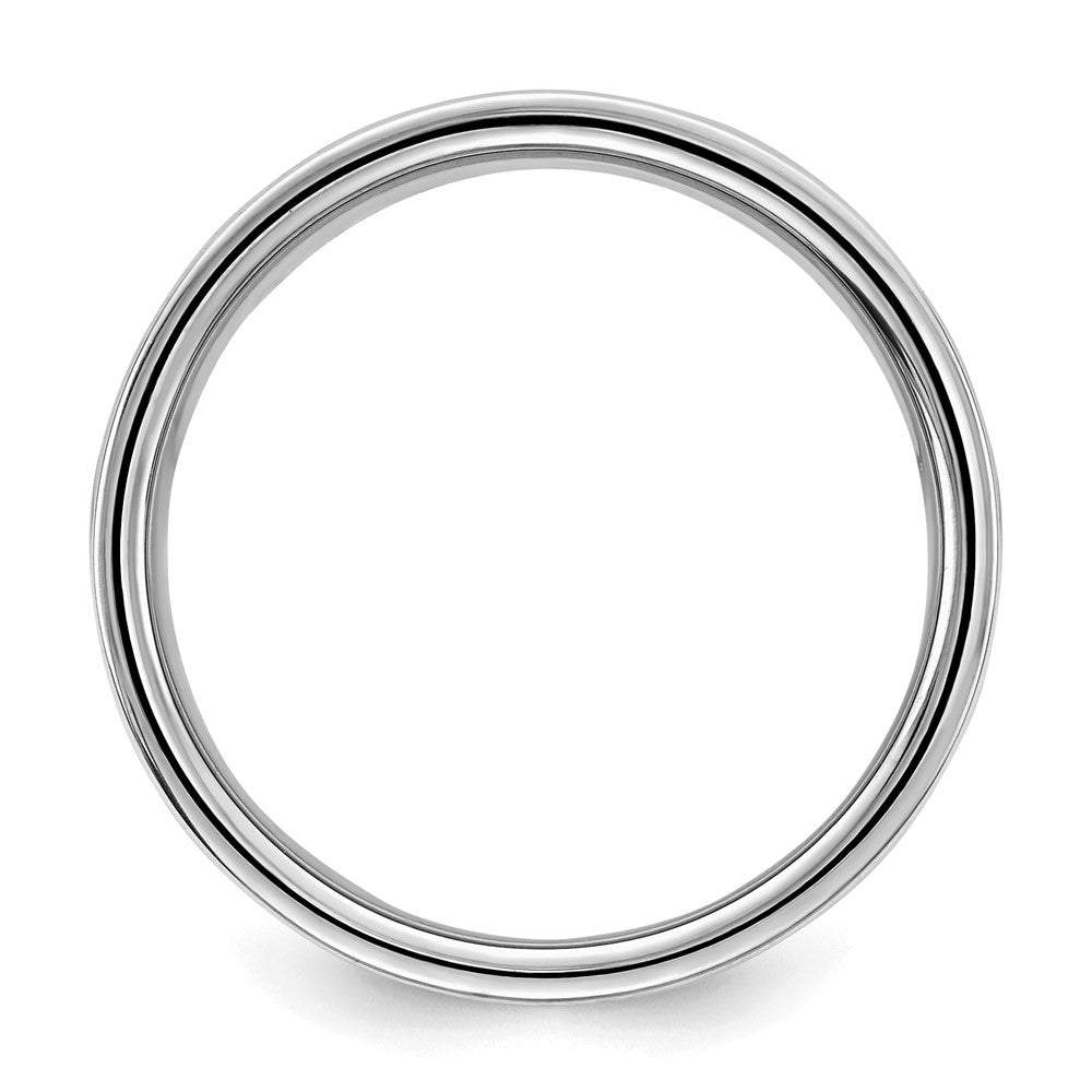 SS Rhodium-plated 9mm Flat Size 7 Band