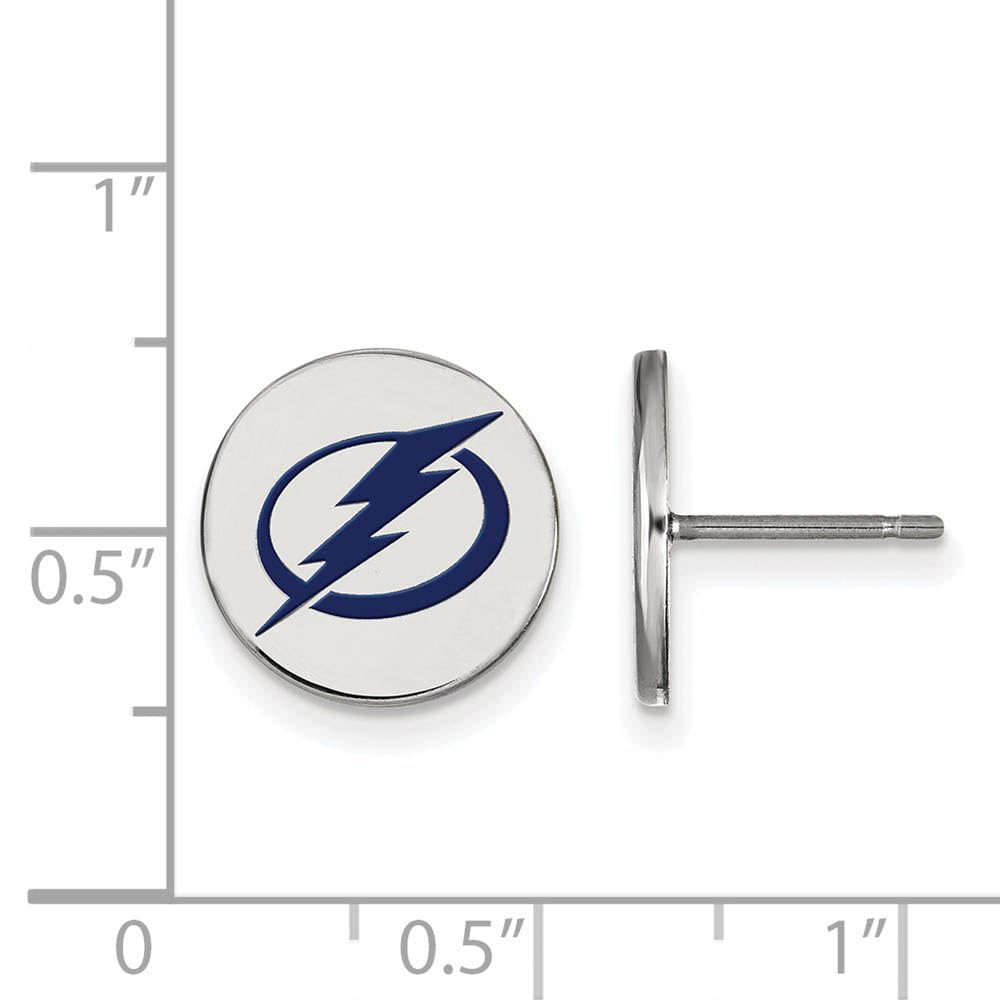NHL Tampa Bay Lightning Sterling Silver Small Enamel Disc Earrings