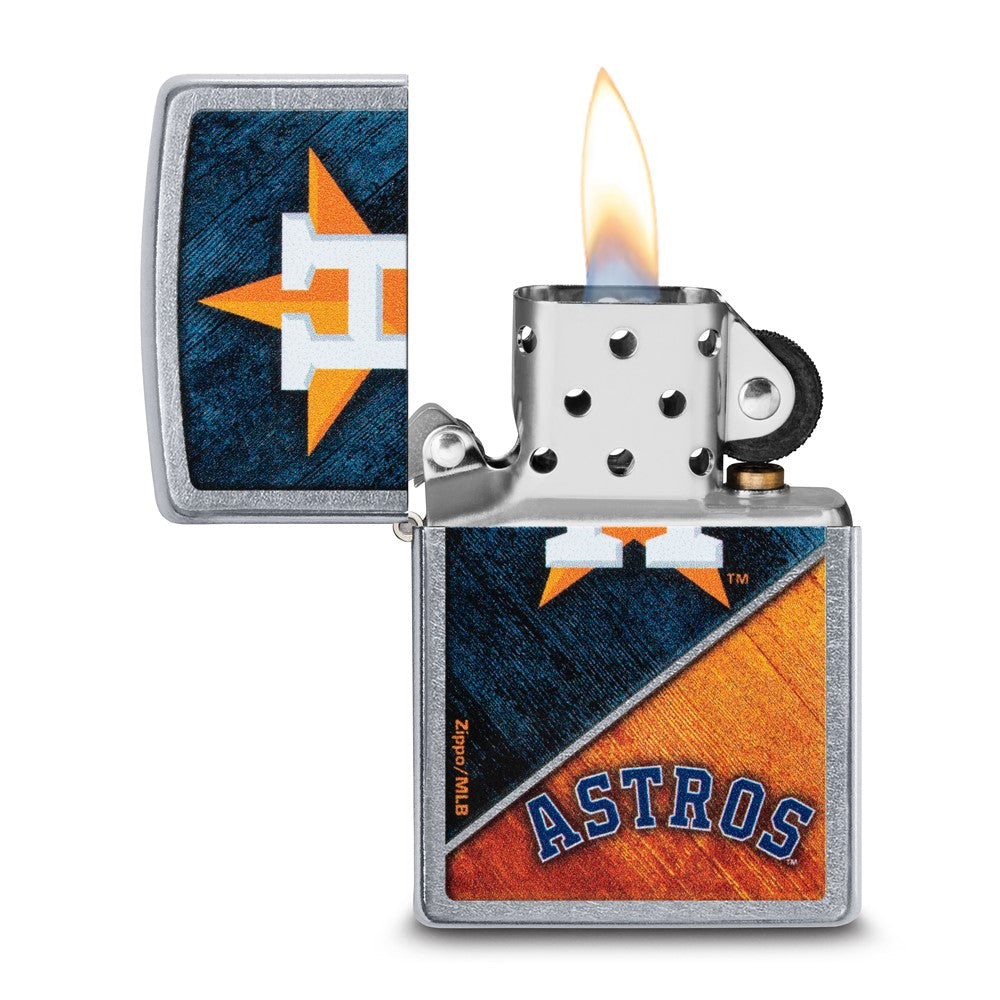 Zippo Street Chrome Houston Astros Color Image MLB Lighter