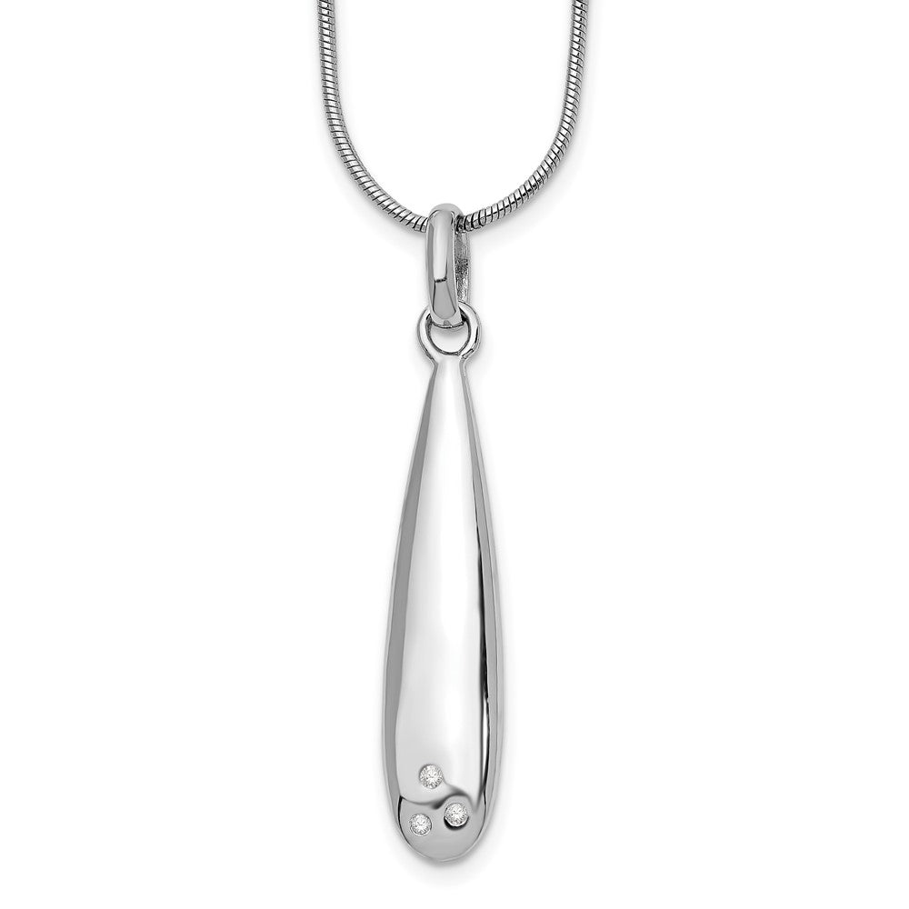 White Ice Sterling Silver Rhodium-plated 18 Inch Diamond Necklace with 2 Inch Extender 18 Inches