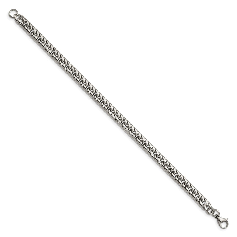 Stainless Steel Polished 9in Double Curb Chain Bracelet 9 inches
