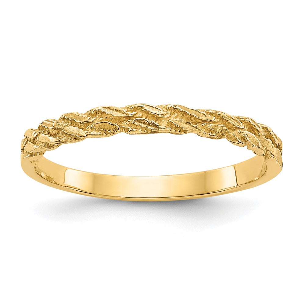 14k Diamond-cut Rope Ring size 7