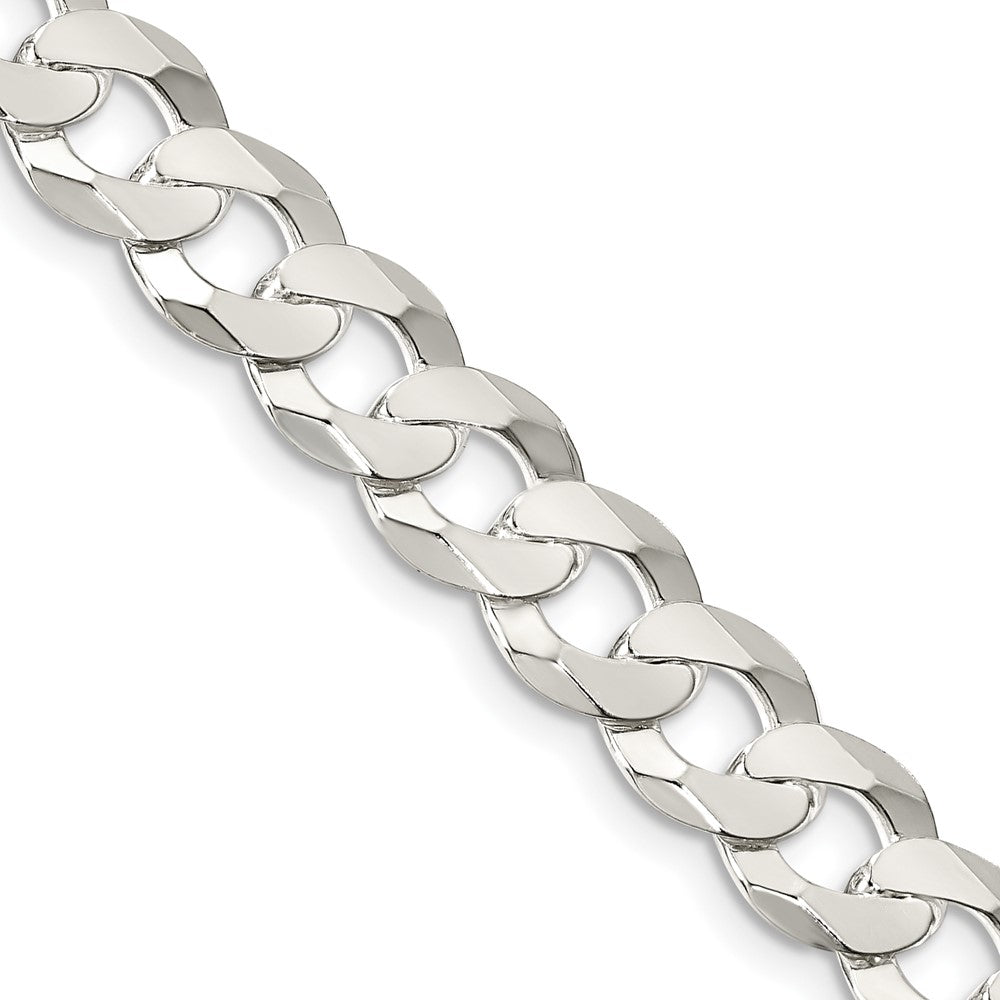 Sterling Silver 8.5mm Flat Curb Chain 24 Inches