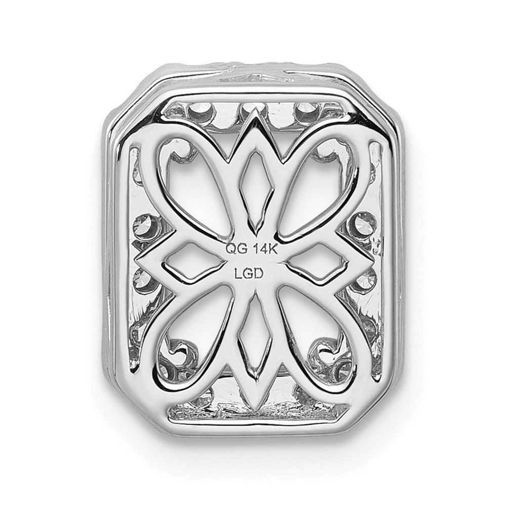 14k White Gold 1/2 carat Lab Grown Diamond VS/SI+ G+ Semi Mount Halo Chain Slide Pendant