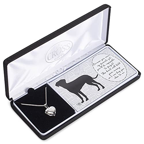 Silver-plated Heart Locket Dog Pet Loss 18 inch Necklace