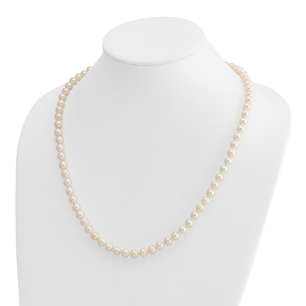 14k 7-8mm White Round Akoya Saltwater Cultured Pearl 24 inch Necklace