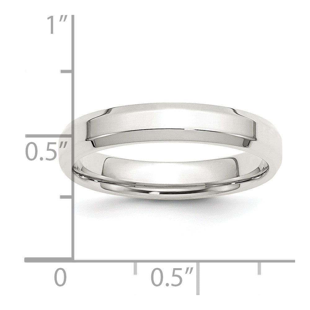 Sterling Silver 4mm Beveled Edge Size 11 Band