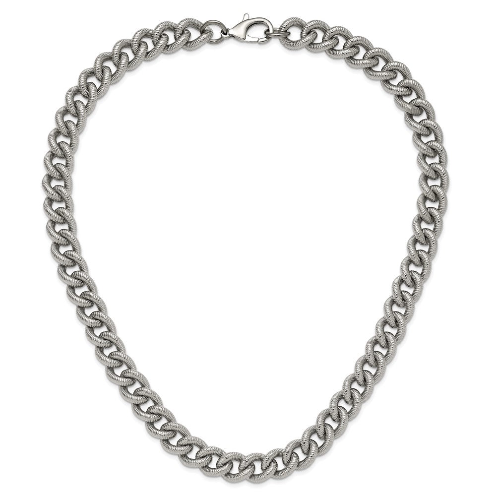Stainless Steel Polished and Textured 14.5mm 23.75in Curb Chain