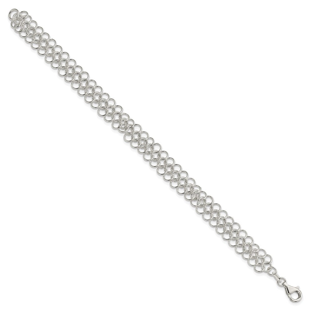 Sterling Silver Fancy Link Bracelet 7.5 inches