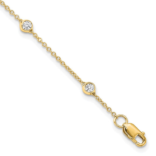 True Origin 14k 1/2 carat Lab Grown Diamond VS DEF Nine Station 9 inch Bracelet