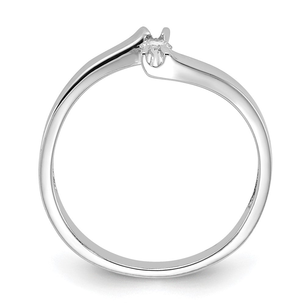 Sterling Silver Polished Diamond Ring