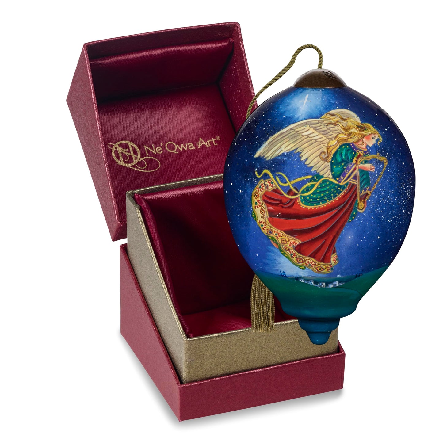 Neqwa Art Join the Triumph of the Skies by Lisa Alderson Hand-painted Glass Ornament