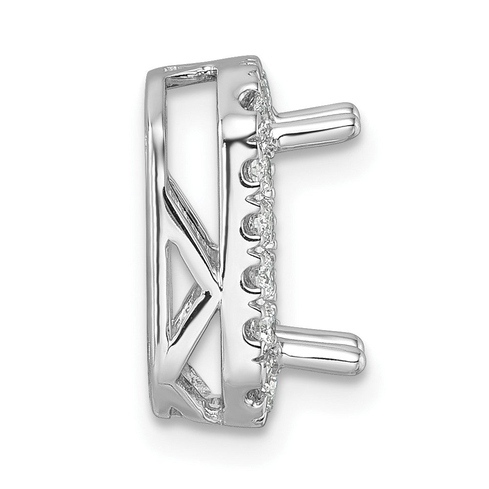 14k White Gold 1/2 carat Lab Grown Diamond VS/SI+ G+ Semi Mount Halo Chain Slide Pendant