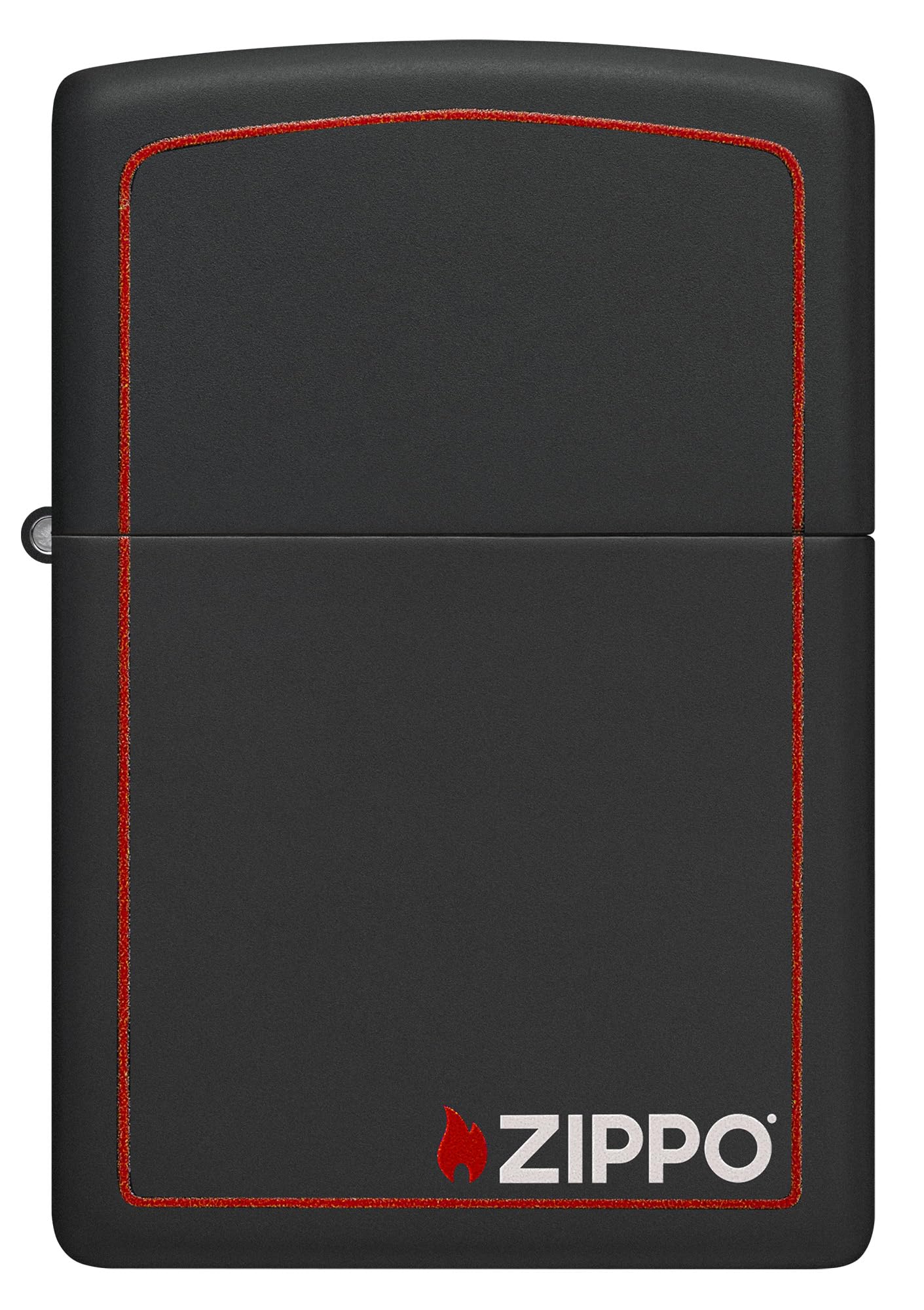 Zippo Black Matte with Red Border Pocket Lighter