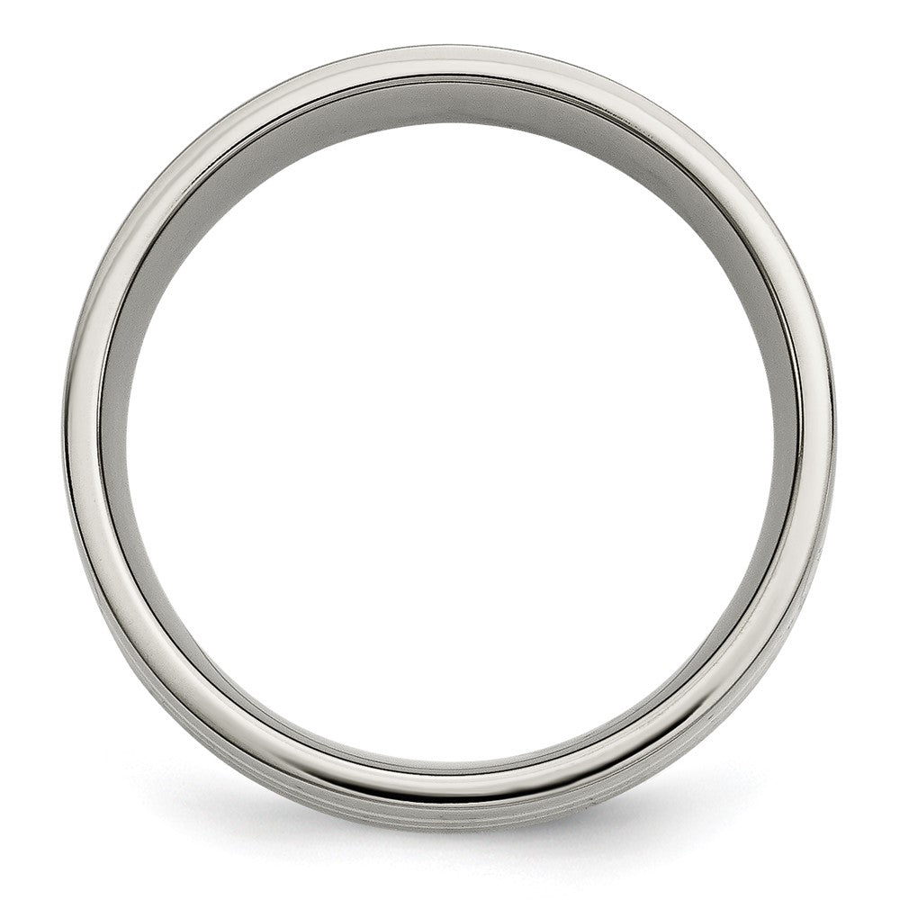 Titanium Polished w/14k Yellow Inlay 8mm Flat Band Size - 13