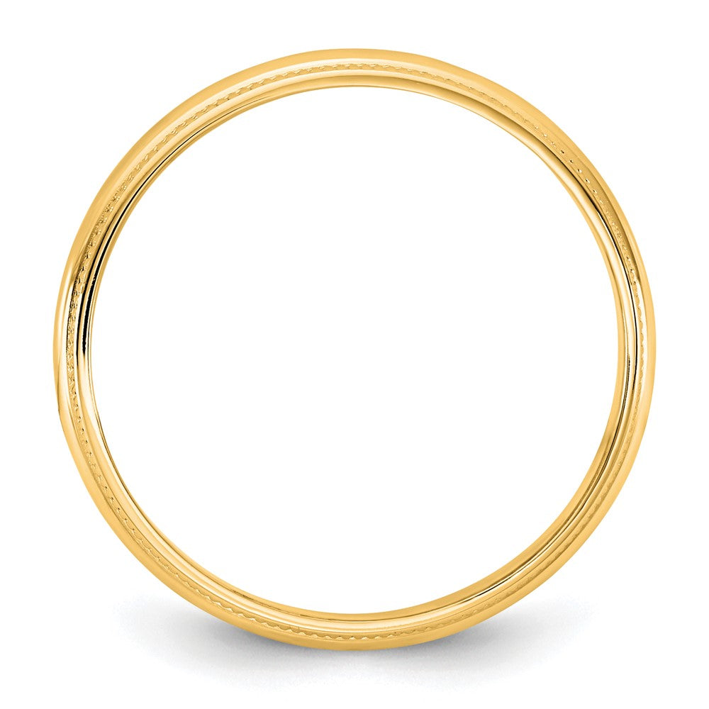 10KY 3.5mm LTW Milgrain Half Round Band Size 7