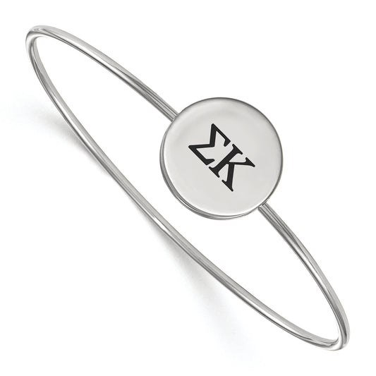 Sterling Silver Official Licensed Greek Sororities Sigma Kappa (??) Enameled Slip-on Bangle