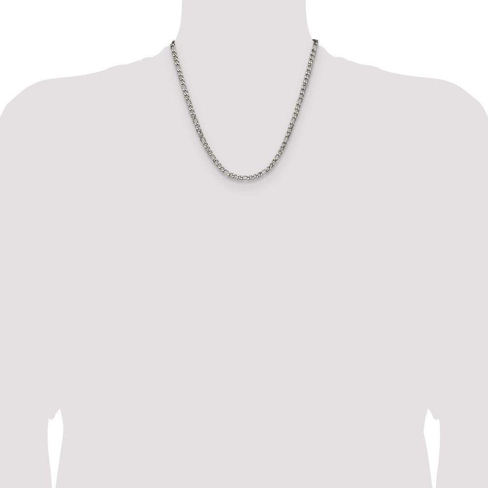 Chisel Stainless Steel Polished 4.5mm 20 inch Figaro Chain
