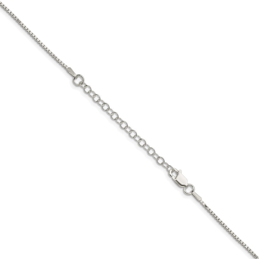 Sterling Silver 1.25mm Box Chain w/2in ext. 18 Inches
