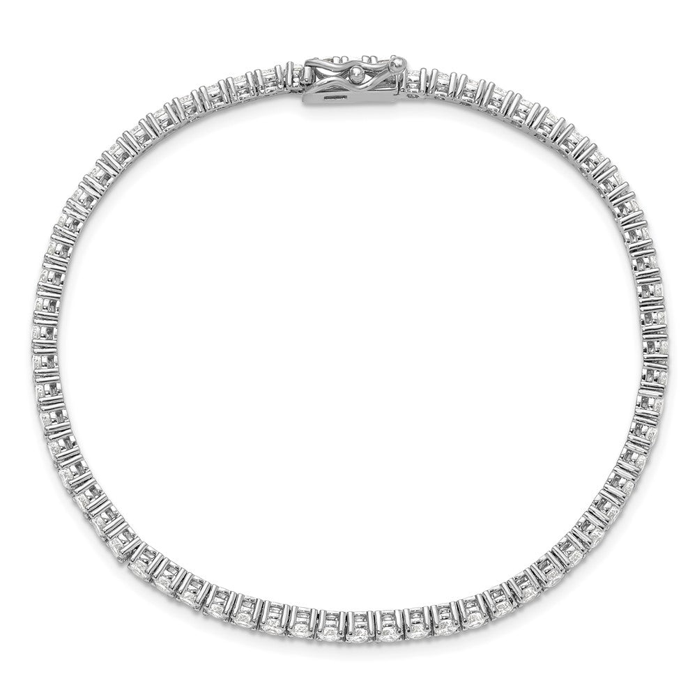 Sterling Shimmer Sterling Silver Rhodium-plated 2.5mm CZ 78 Stone 8 inch Bracelet 8 inches